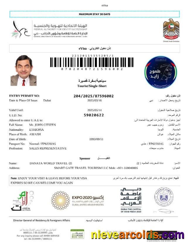 UAE e-visa, version 5
